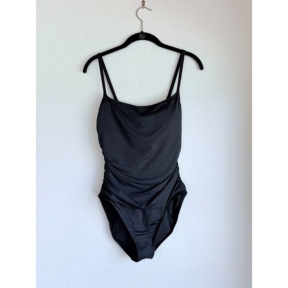 NWT La Blanca Island Goddess Lingerie One Piece in Solid Black Size 12 - Picture 7 of 16